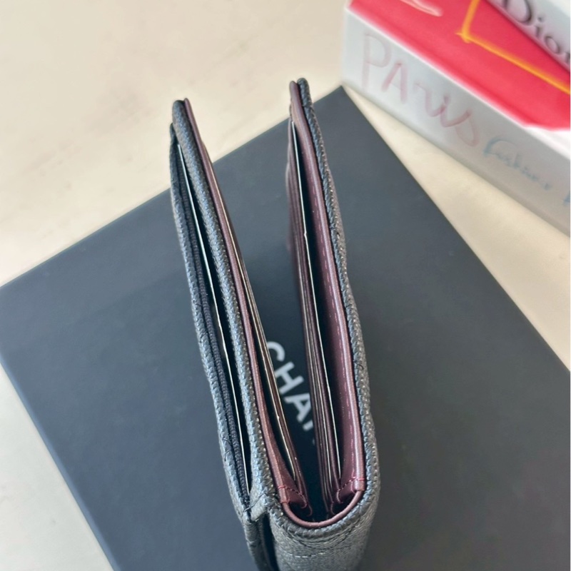 Chanel 黑色對開卡包-4