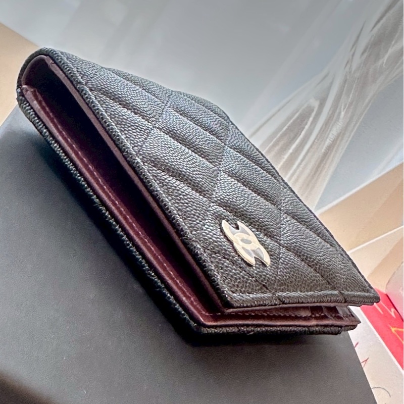 Chanel 黑色對開卡包-6