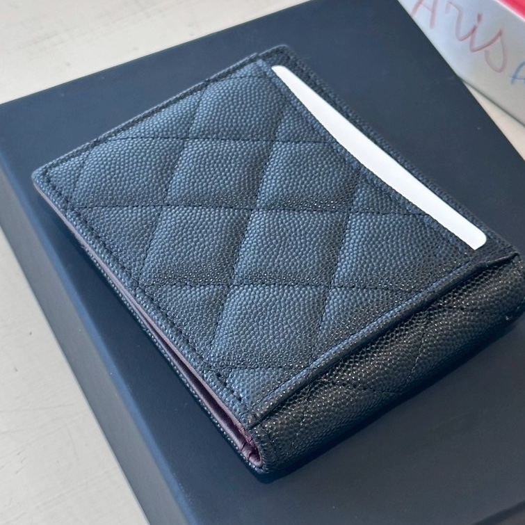 Chanel 黑色對開卡包-9