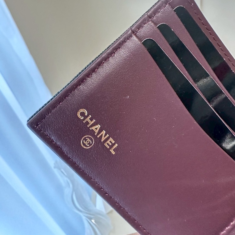 Chanel 黑色對開卡包-15
