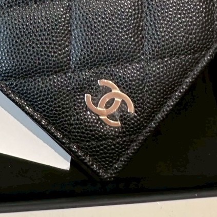 Chanel 黑色對開卡包-17