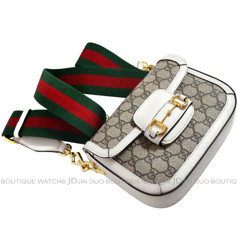 金鐸精品~2478 GUCCI 古馳 658574 Horsebit 1955系列馬銜扣米白色皮革小號側肩背包-3