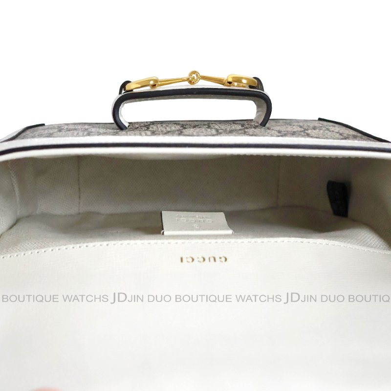 金鐸精品~2478 GUCCI 古馳 658574 Horsebit 1955系列馬銜扣米白色皮革小號側肩背包-6