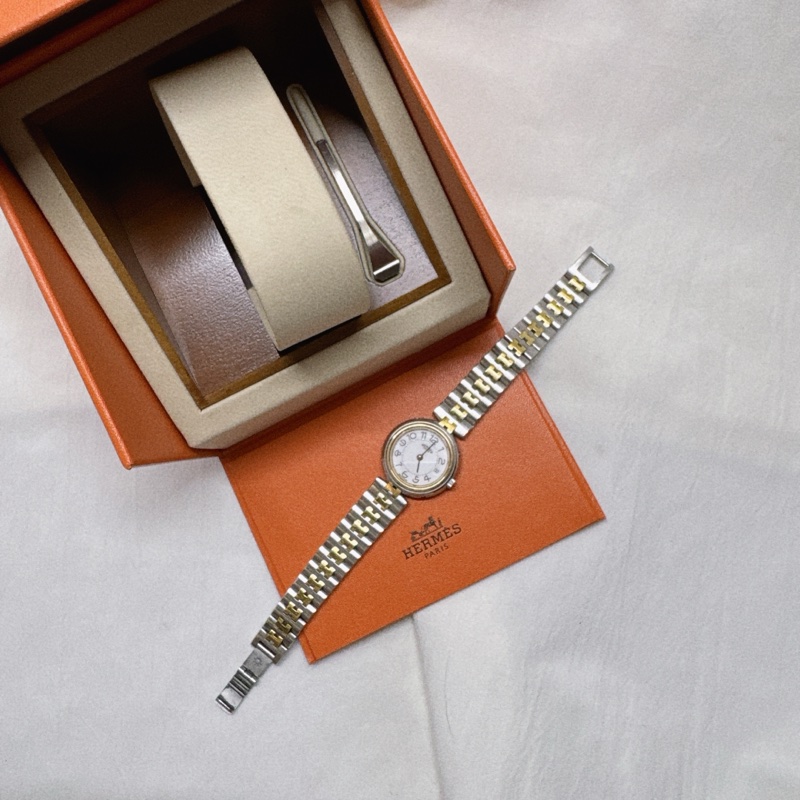 二手Hermes愛馬仕復古半金鋼帶錶 愛馬仕手錶 愛馬仕錶 愛馬仕配件-4