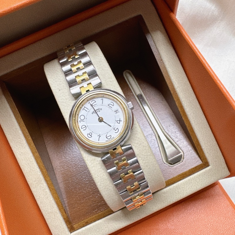 二手Hermes愛馬仕復古半金鋼帶錶 愛馬仕手錶 愛馬仕錶 愛馬仕配件-5