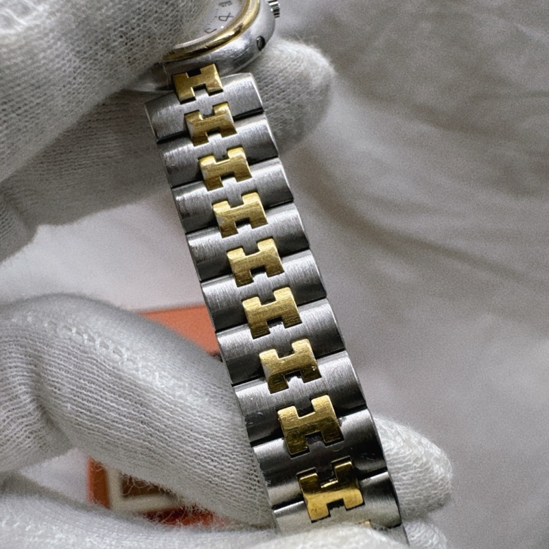 二手Hermes愛馬仕復古半金鋼帶錶 愛馬仕手錶 愛馬仕錶 愛馬仕配件-9