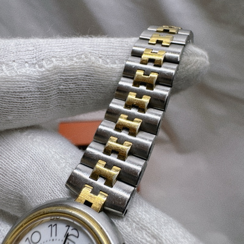 二手Hermes愛馬仕復古半金鋼帶錶 愛馬仕手錶 愛馬仕錶 愛馬仕配件-17