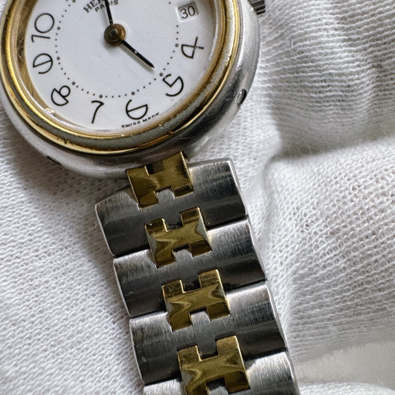 二手Hermes愛馬仕復古半金鋼帶錶 愛馬仕手錶 愛馬仕錶 愛馬仕配件-23