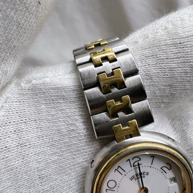 二手Hermes愛馬仕復古半金鋼帶錶 愛馬仕手錶 愛馬仕錶 愛馬仕配件-24