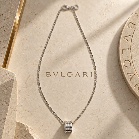 BVLGARI B.zero1 18K白金彈簧項鍊 10.8g｜40cm｜原廠盒