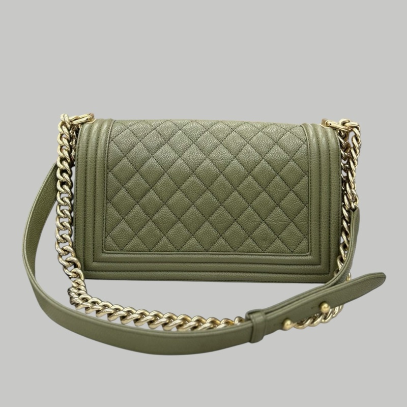 Chanel Caviar Leboy medium 古巴綠茘枝皮-4