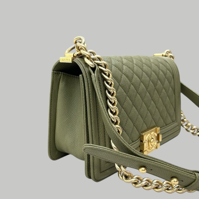 Chanel Caviar Leboy medium 古巴綠茘枝皮-5