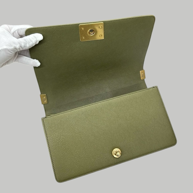 Chanel Caviar Leboy medium 古巴綠茘枝皮-6