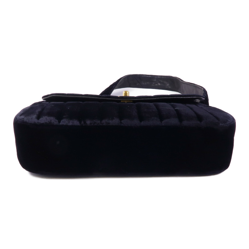 CHANEL 天鵝絨Vintage Velvet Shoulder金扣肩背袋-3