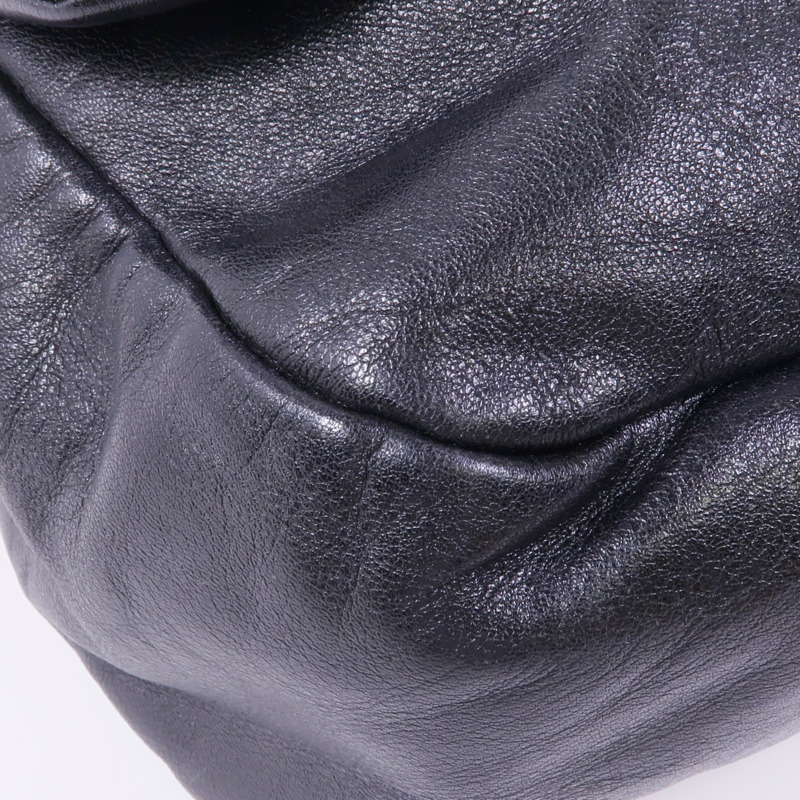 CHANEL 牛皮皮革Chain Shoulder銀扣鏈帶肩背袋-6
