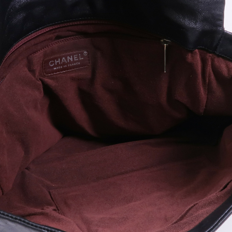 CHANEL 牛皮皮革Chain Shoulder銀扣鏈帶肩背袋-9