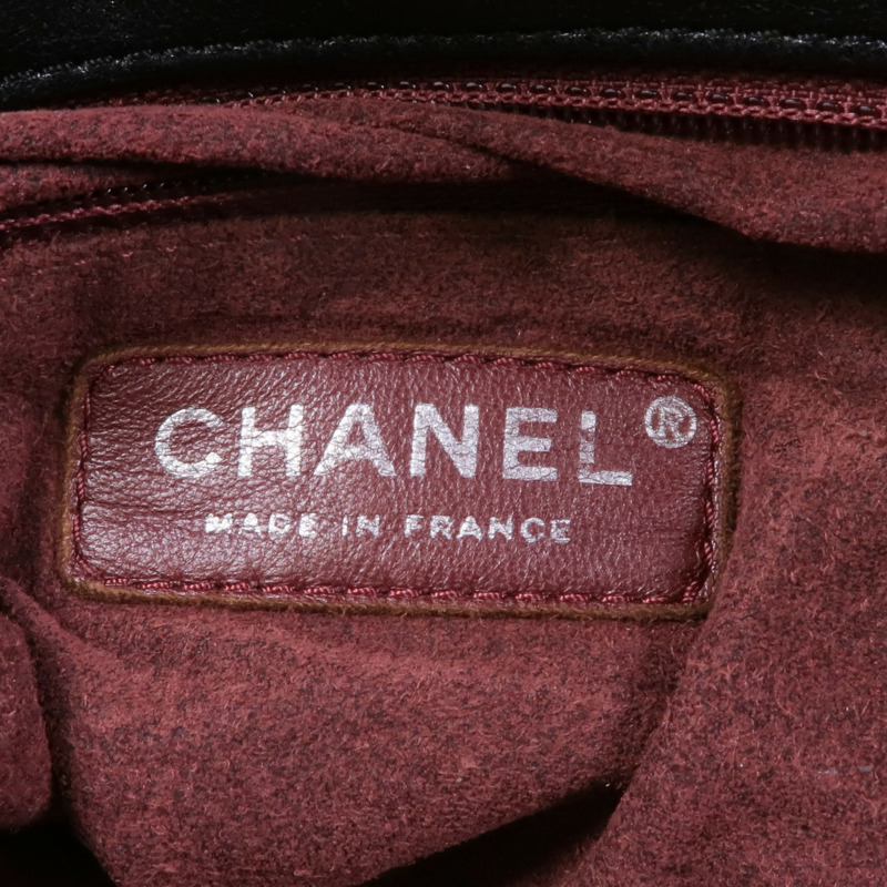 CHANEL 牛皮皮革Chain Shoulder銀扣鏈帶肩背袋-10