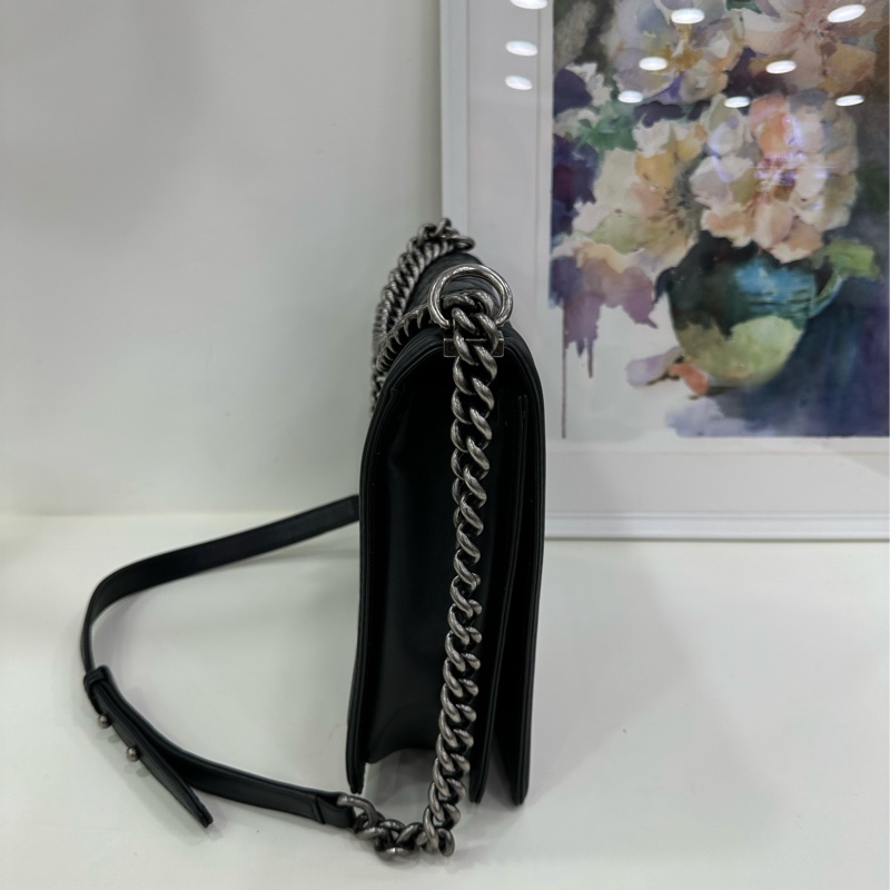 Chanel 香奈兒leboy 大號,黑銀,18開 原始好成色 無明顯瑕疵-3