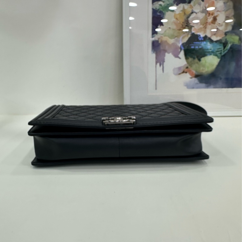 Chanel 香奈兒leboy 大號,黑銀,18開 原始好成色 無明顯瑕疵-5