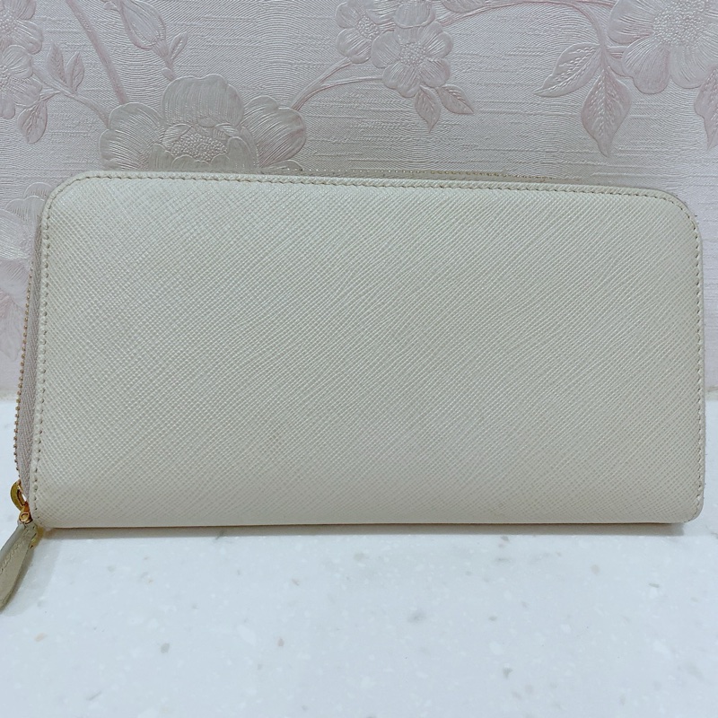 米白色Prada長夾-7