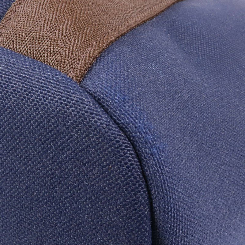 HERMES 帆布Sac De Pansage Groom手挽肩背兩用袋Bleu Indigo/Feu-5
