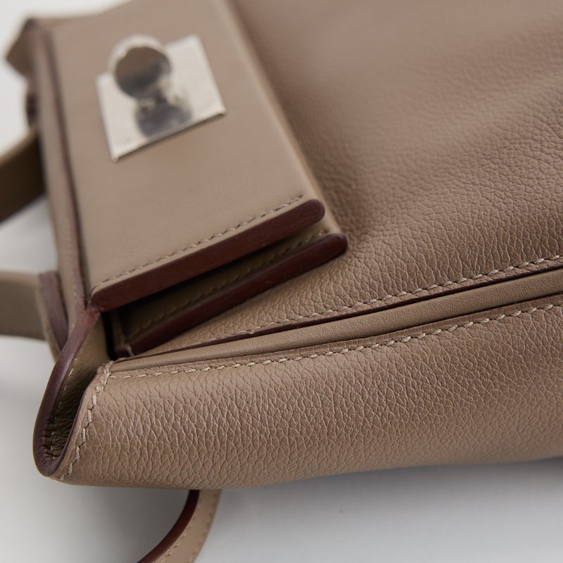 二手 Hermès mini 2424 大象灰銀扣 B刻-5