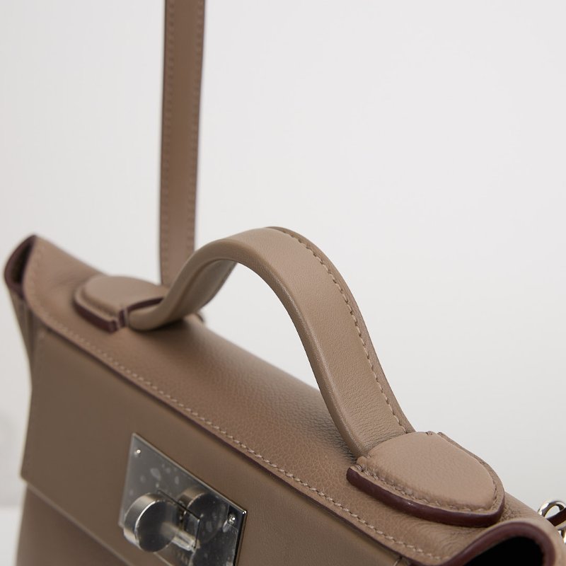 二手 Hermès mini 2424 大象灰銀扣 B刻-11