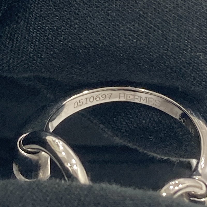 HERMES 愛馬仕 馬銜釦 SIZE:49 18K 戒指 WG-3