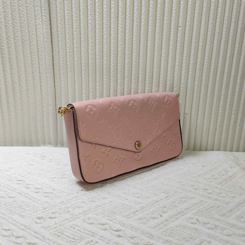 LV路易威登 felicie 三合一鏈條包 粉色 肩背包 斜背包-6