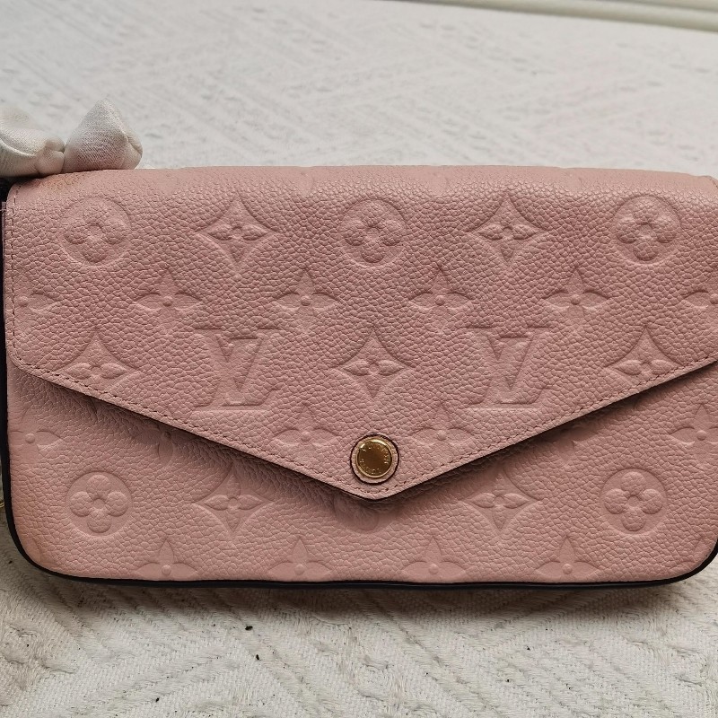 LV路易威登 felicie 三合一鏈條包 粉色 肩背包 斜背包-9