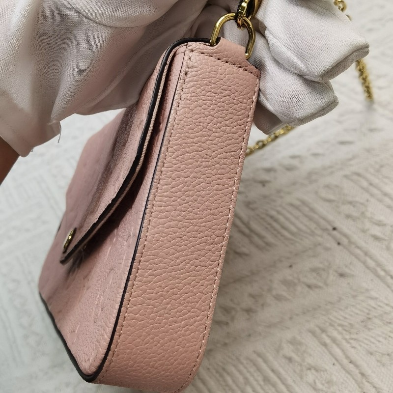 LV路易威登 felicie 三合一鏈條包 粉色 肩背包 斜背包-13