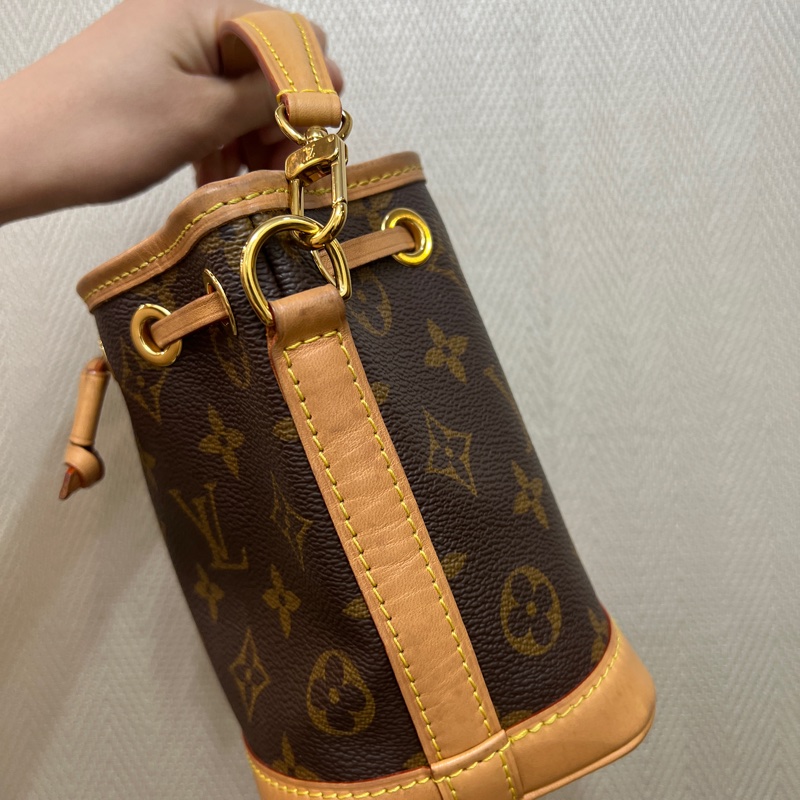 LV 原花金釦Nano Noe手提斜背水桶包M81266-4