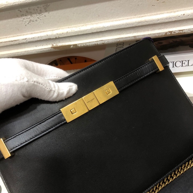 YSL 黑金曼哈顿黑金斜挎包-3