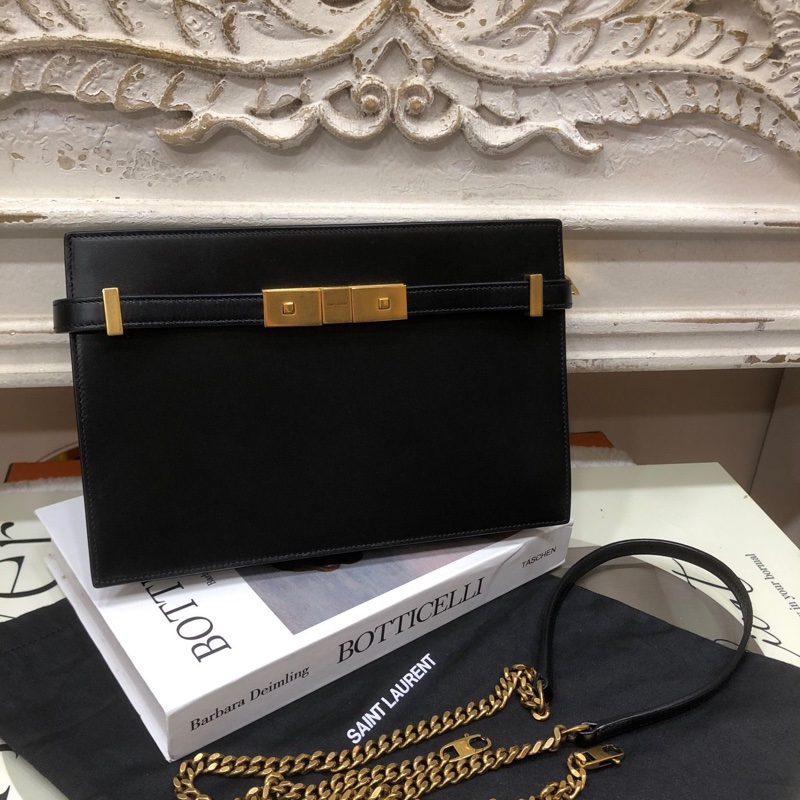 YSL 黑金曼哈顿黑金斜挎包-6