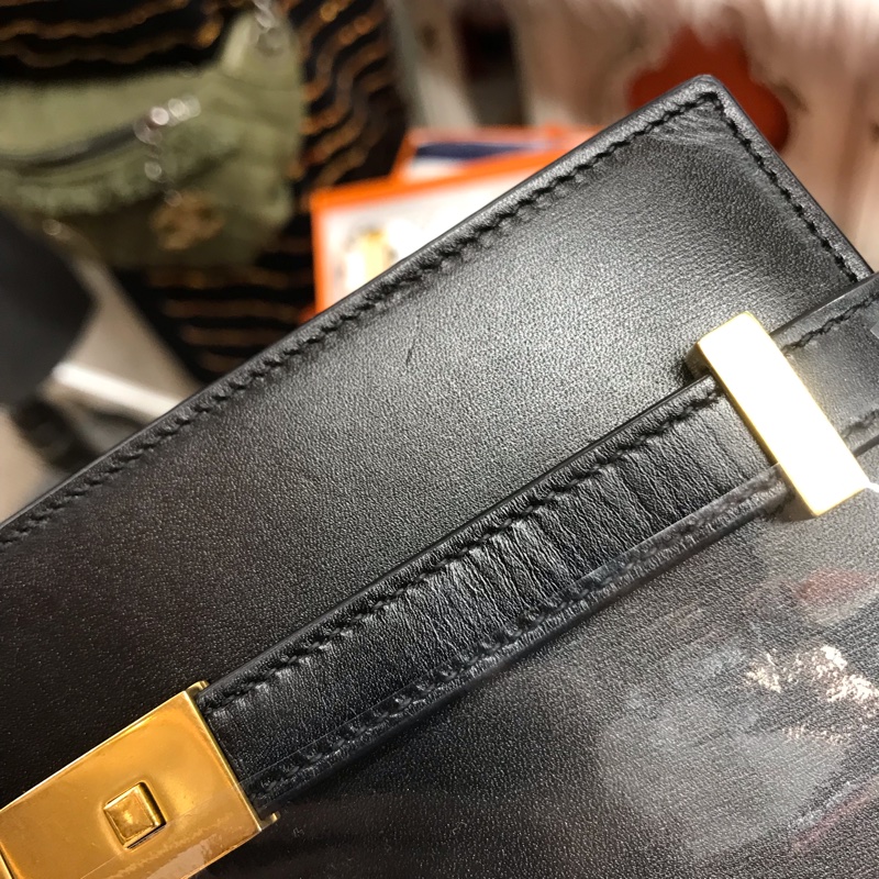 YSL 黑金曼哈顿黑金斜挎包-13