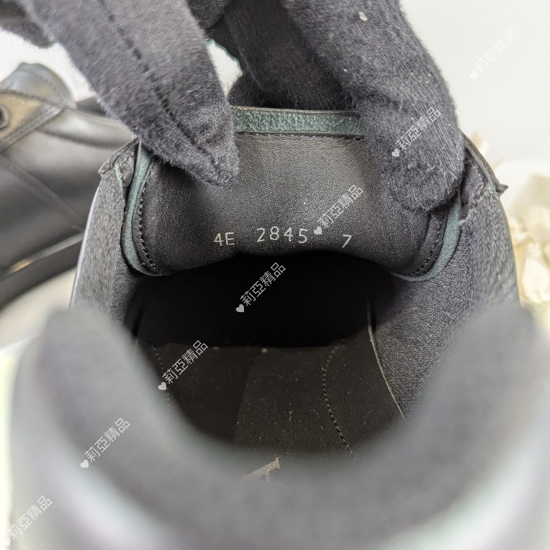 莉亞精品♡Prada 黑皮革休閒鞋 尺碼7 近新美品-7
