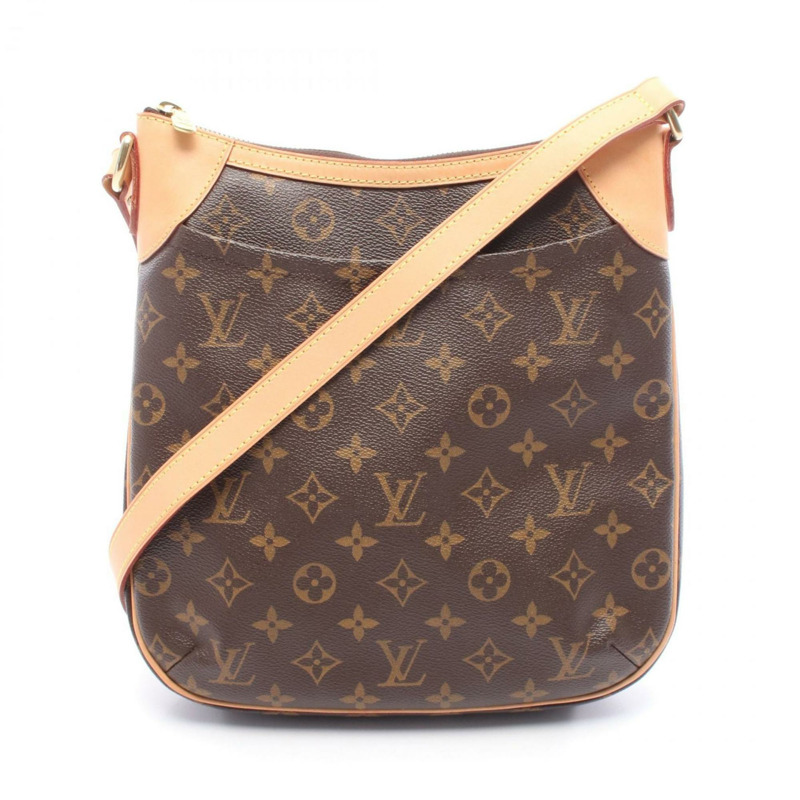 Louis Vuitton Odeon PM 塗層帆布和皮革單肩包,帶字母設計,棕色,M56390-0