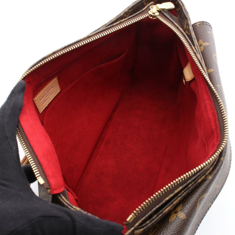 Louis Vuitton Viva Cite GM 塗層帆布和皮革單肩包,帶字母設計,棕色,M51163-2