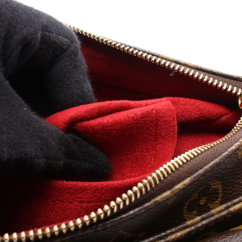 Louis Vuitton Viva Cite GM 塗層帆布和皮革單肩包,帶字母設計,棕色,M51163-4