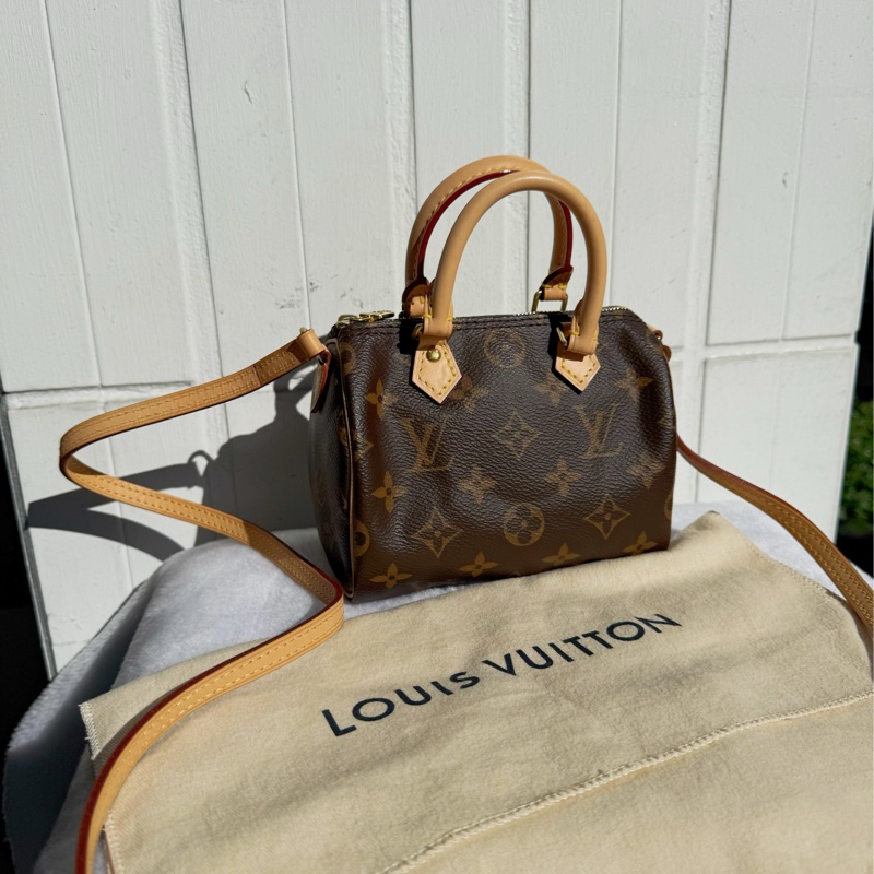 閒置新品LV 老花絕版nano speedy M61252迷你波士頓包-2