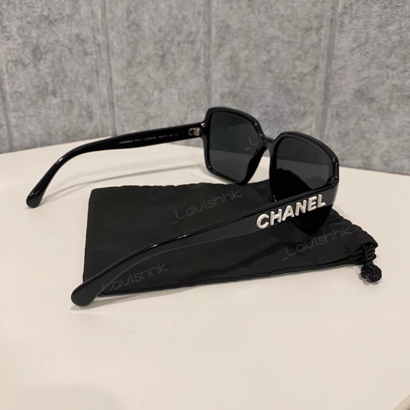 CHANEL 方框白色字母太陽眼鏡-4