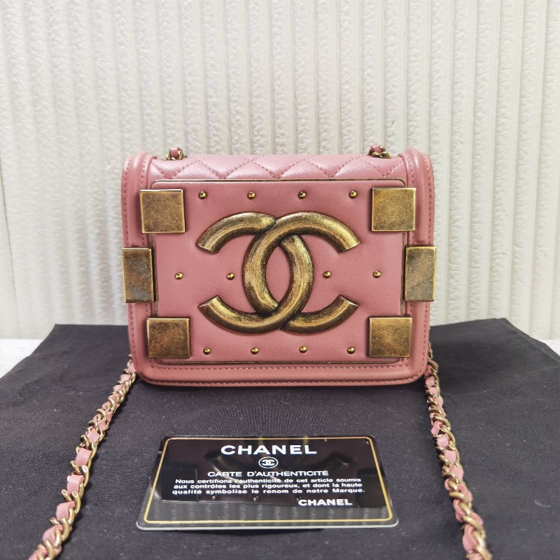 CHANEL香奈兒 15k口蓋包 粉色 肩背包 斜背包-0