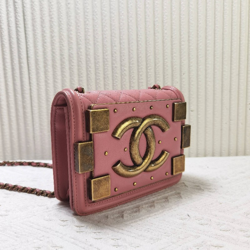 CHANEL香奈兒 15k口蓋包 粉色 肩背包 斜背包-2