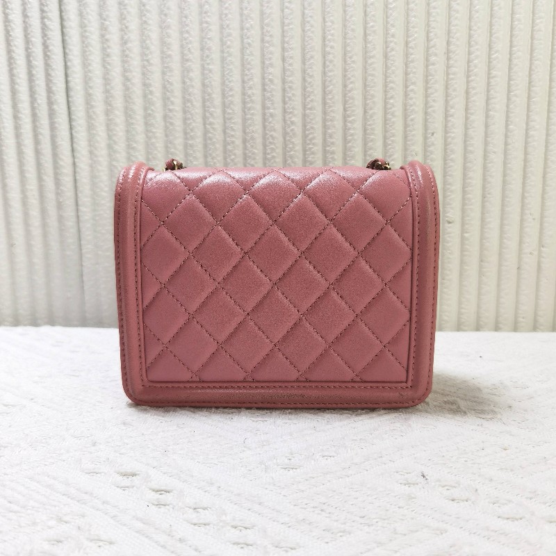 CHANEL香奈兒 15k口蓋包 粉色 肩背包 斜背包-3