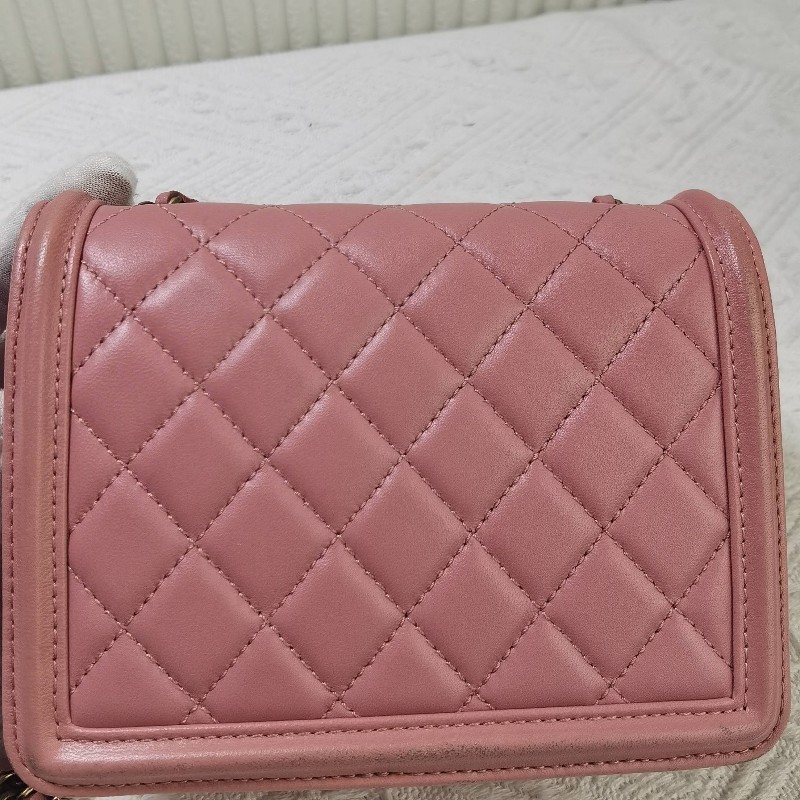 CHANEL香奈兒 15k口蓋包 粉色 肩背包 斜背包-10