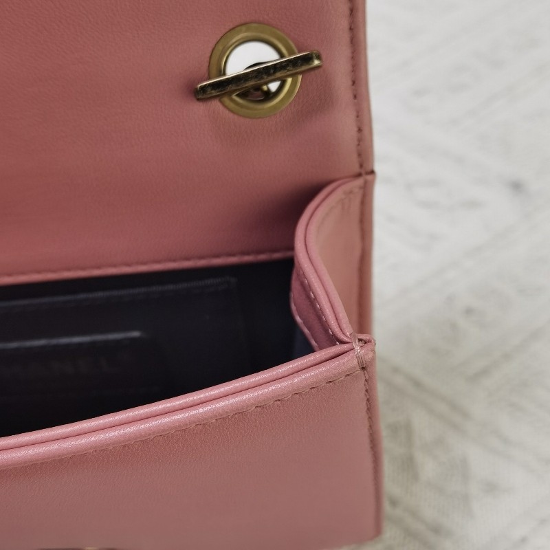 CHANEL香奈兒 15k口蓋包 粉色 肩背包 斜背包-15