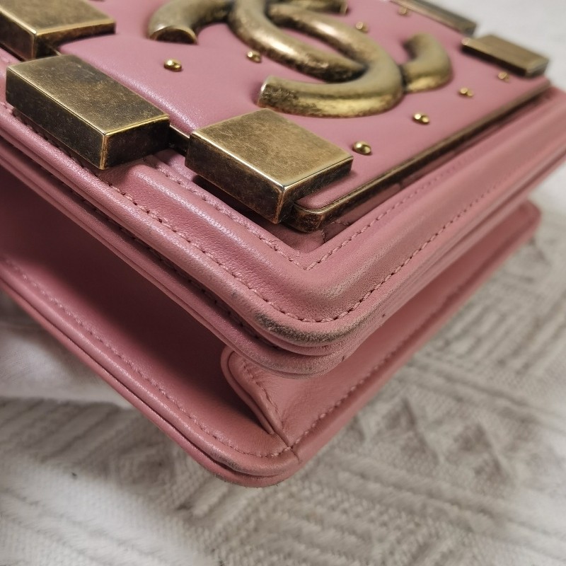 CHANEL香奈兒 15k口蓋包 粉色 肩背包 斜背包-18