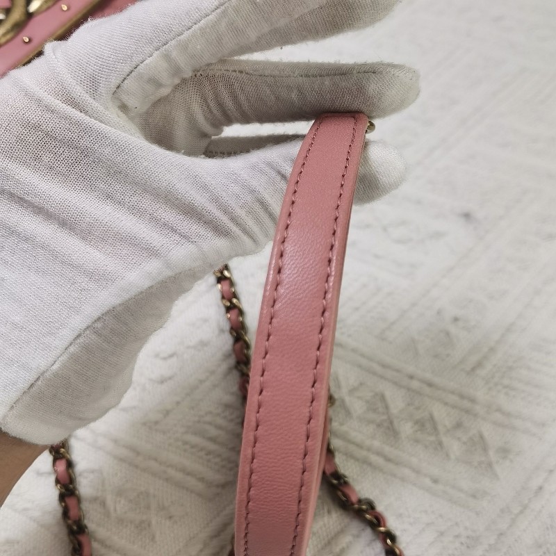 CHANEL香奈兒 15k口蓋包 粉色 肩背包 斜背包-27