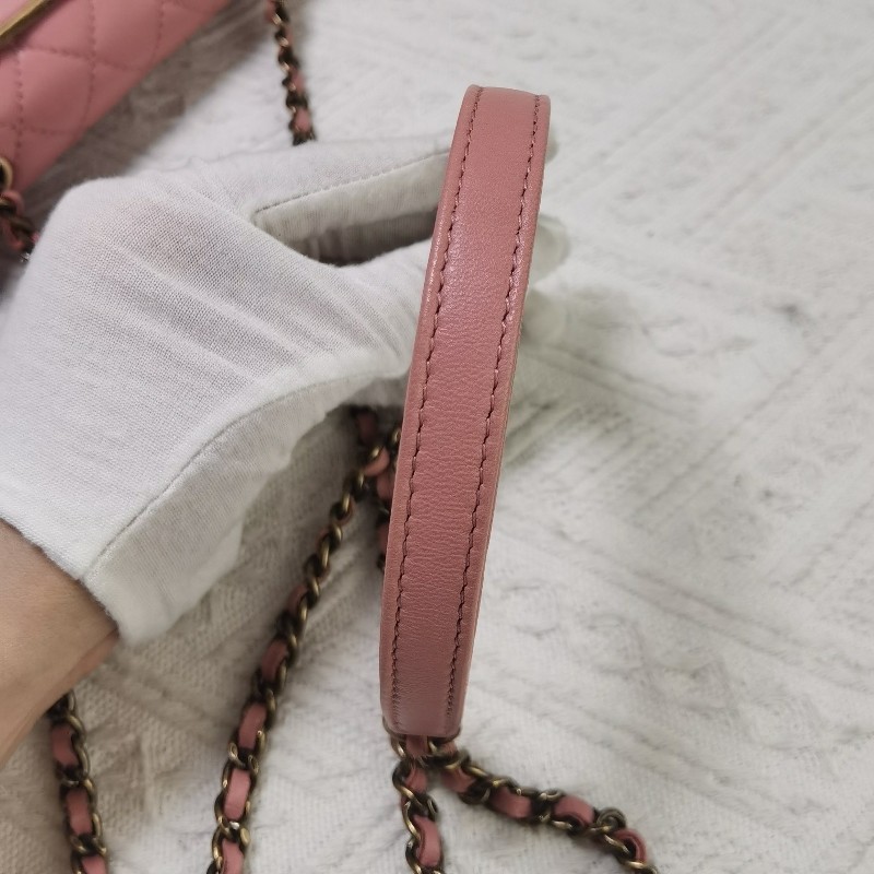 CHANEL香奈兒 15k口蓋包 粉色 肩背包 斜背包-28