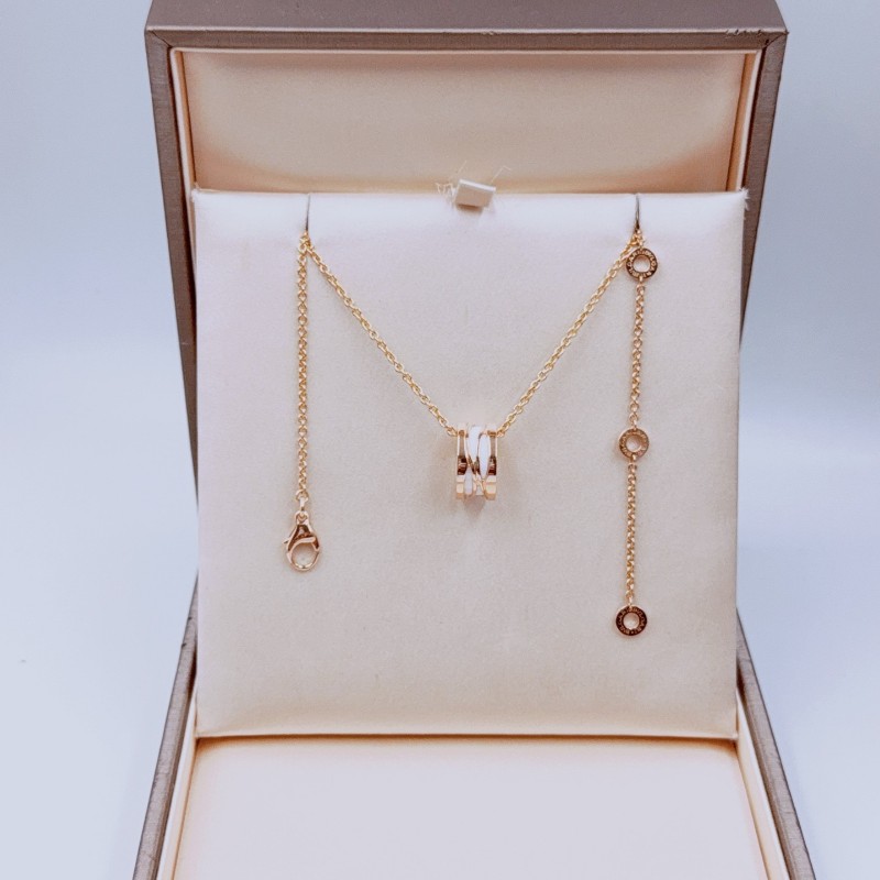 Bvlgari  B zero1白陶瓷傳奇彈簧項鍊 18k金-2